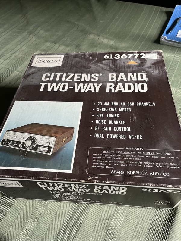 Sears Citizens Band Two-Way Radio 6138081 Complete In Box