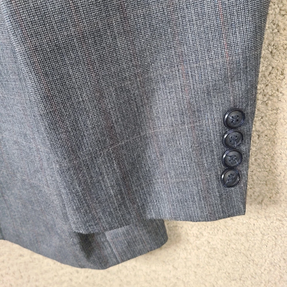 Chaqueta Hardy Amies Para Hombre 40S Gris Cuadros Doble Pecho Blazer Mezcla Lana Foto 4 de 4