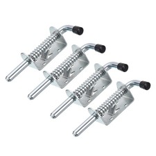 4 Pcs 10x120mm Barrel Bolt Latch Spring Loaded Gate Latch Pin for Doors Cabinets