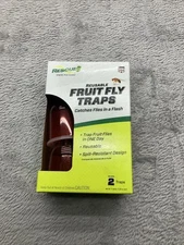 Fruit Fly Trap Rescue Pest Control Lure Gnat Reusable 2 Pk Pet Safe Indoor