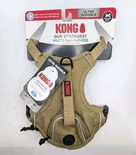KONG Ultra Durable Dog Harness Tan S Size Small Waste Bag Pocket