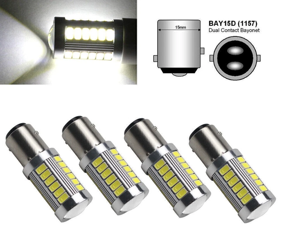 2x 1157 LED 33SMD 5630 Auto Brems Rück Standlicht  White DC12V - Bild 4 von 4