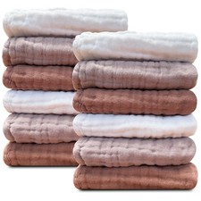 Sunny zzzZZ Baby Muslin Washcloths -100 Cotton Muslin Soft Absorbent Large Baby