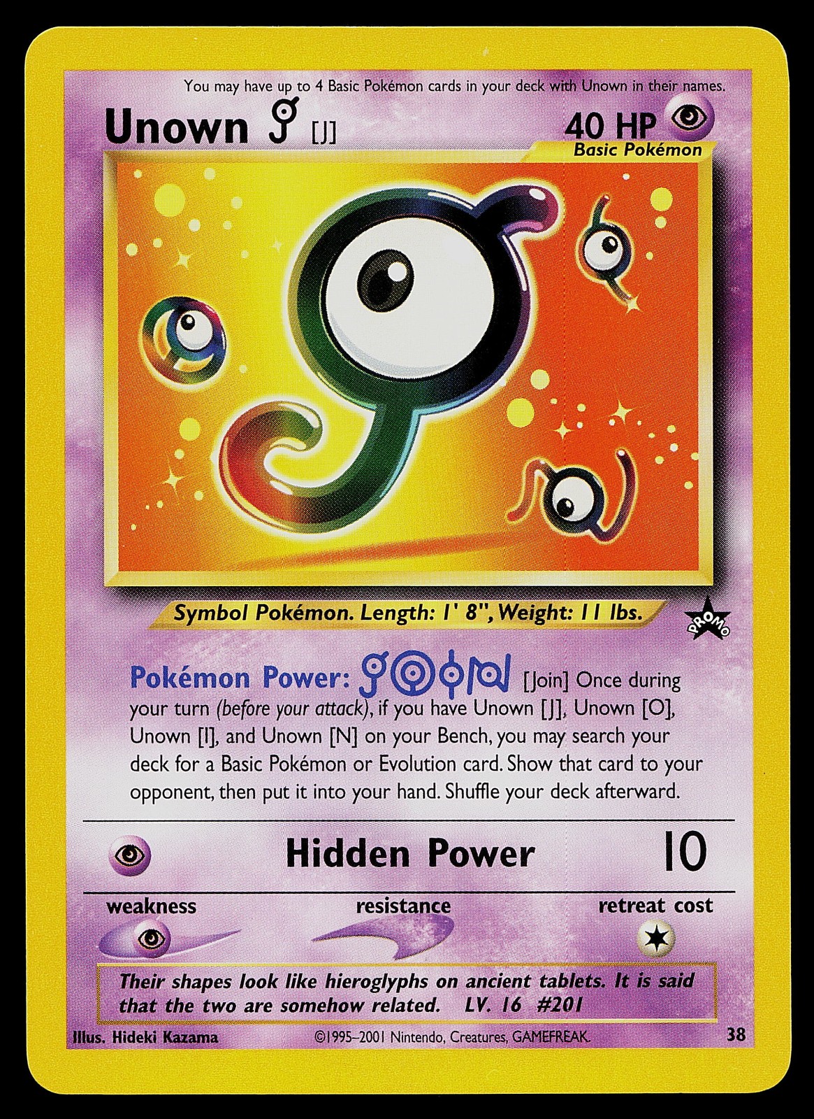 Pokemon Card - Unown [J] WoTC Promo 38