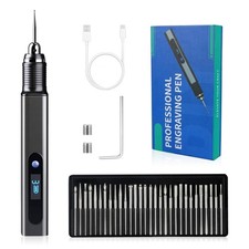 Electric Engraving Pen with 30 Bits USB Rechargeable Cordless Etching Tool NEW