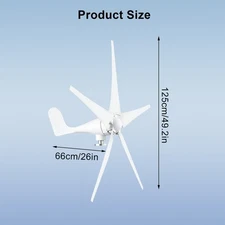 1200W 5 Blades Wind Turbine Generator W/ DC 12/24V Charger Controller Home Power