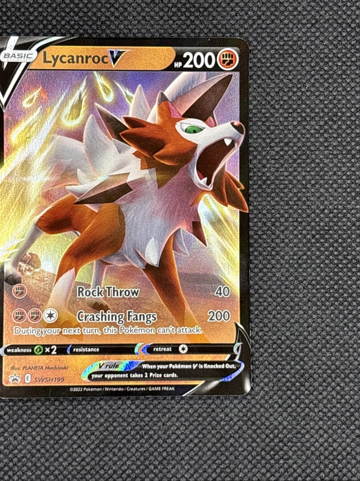 Pokemon 2022 Lycanroc V SWSH199 SWSH: Sword & Shield Promo Cards Holo pokemon - Image 3 of 4