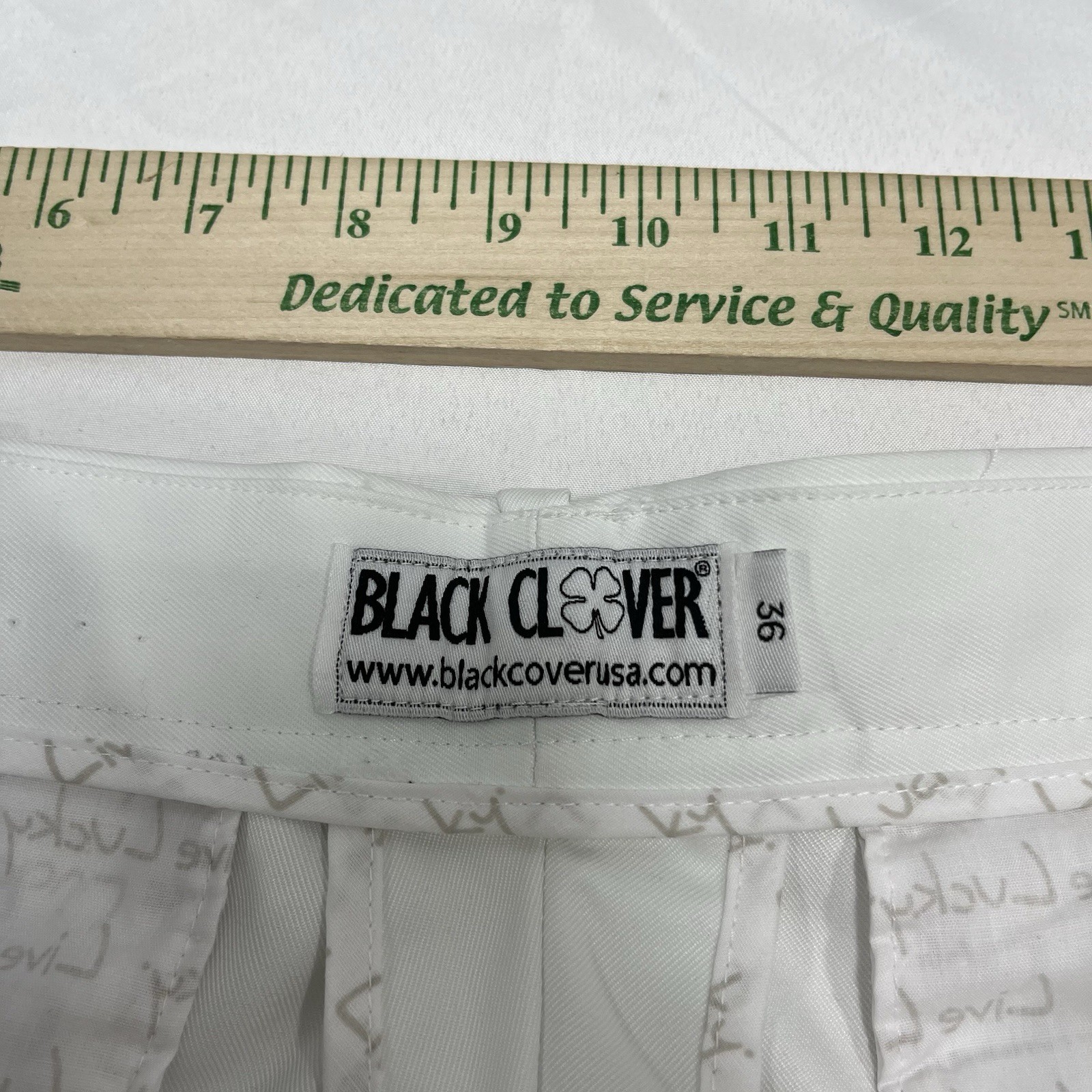 Black Clover Mens White Solid Polyester Flat Fron… - image 4