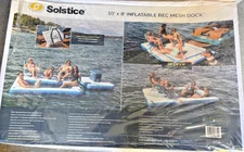 SOLSTICE   Inflatable REC Mesh Dock Platform for Lake Boat Pool Ocean, 10'X8'
