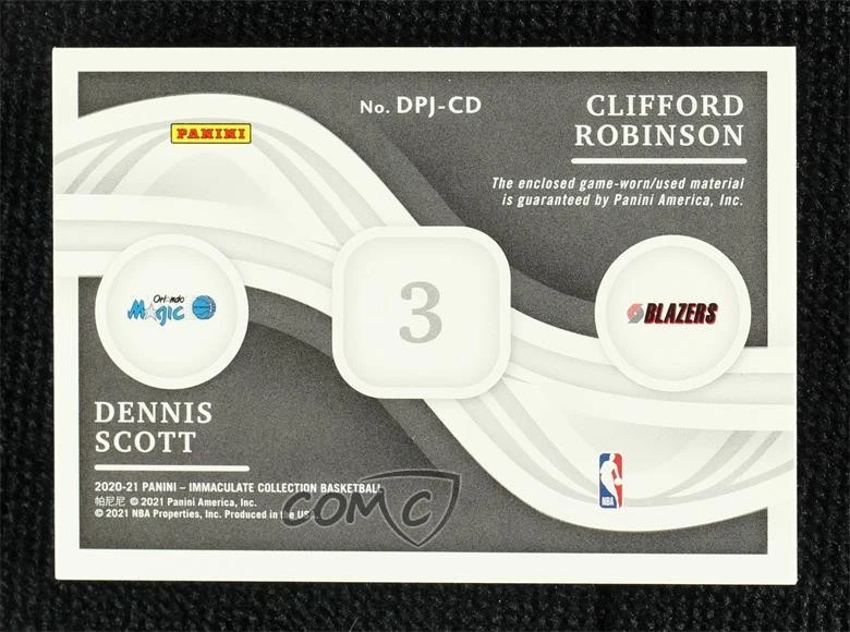 Camiseta Immaculate 2020-21 número/3 Clifford Robinson Dennis Scott parche doble Foto 2 de 2