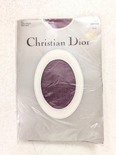 Vintage Christian Dior Demi-Toe Bordeaux Purple Nylon Stockings Pantyhose