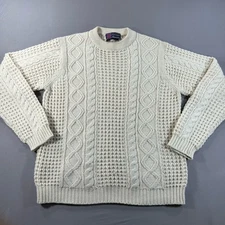 Hawick Knitwear Sweater Mens XL Tan Lambswool Made In Scotland