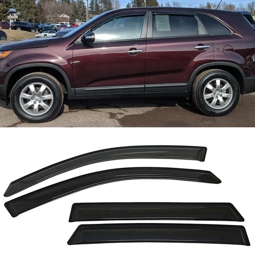 Set of Window Visors Rain Wind Guards Fit Kia Sorento 2011 2012 2013 2014 2015
