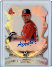 ANDERSON ESPINOZA 2016 Bowman Platinum Cuts DIE CUT RC AUTOGRAPH #/25