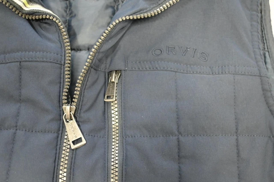 Orvis Insulated Puffer Vest Blue Quilted Full Zip Mens Size Medium - Image 3 of 4