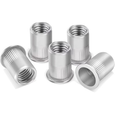 Nietmuttern M8 Edelstahl V2A 50 Stück Flachkopf Gewindenieten Industrie