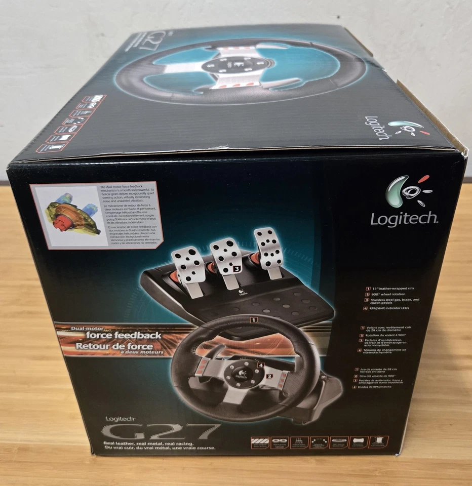 Logitech G27 Racing Wheel PS3 PC USB Force Feedback Pedals Shifter New Sealed - Image 3 of 4