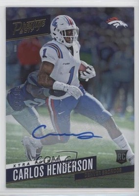 2017 Panini Prestige 44/50 Carlos Henderson #201 Rookie Auto RC w5c
