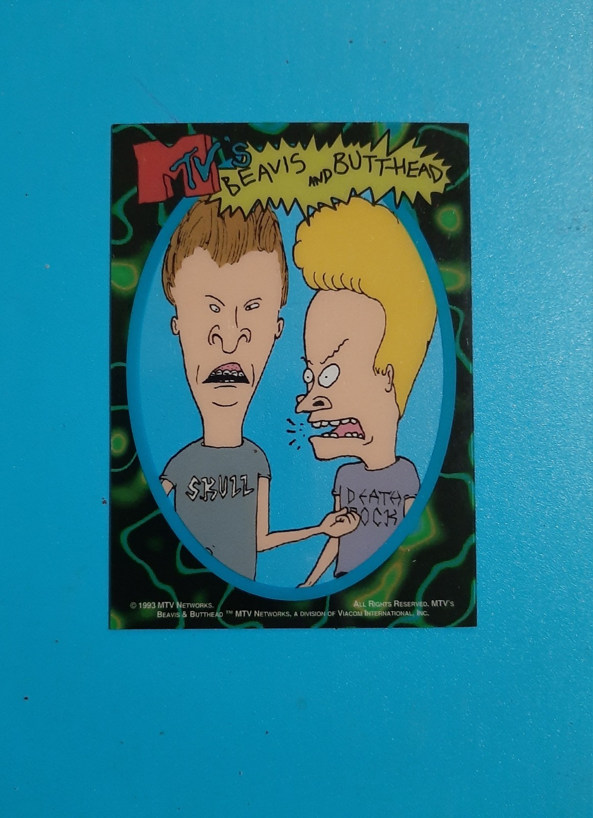 1993 MTV's BEAVIS AND BUTTHEAD CLEAR CELL ACETATE  RARE PROMO TRADING CARD