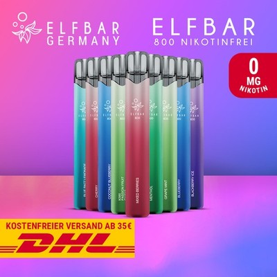 ELFBAR 800 Nikotinfrei E-Zigarette E-Shisha 800 Züge - Alle Sorten - ELF BAR