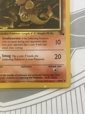 Pokemon Error Misprint Ink Blot Printer Hickey Vintage WOTC Magmar Fossil