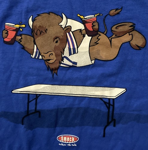 Buffalo Bills Mafia Smash Tables T Shirt - NFL Mascot Tailgate Blue Tee SMACK XL - Bild 3 von 10