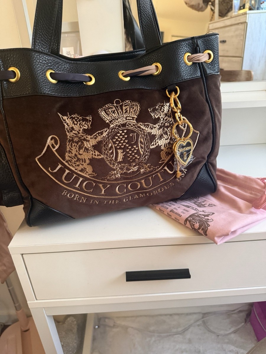 Juicy Couture UK Daydreamer Twig Scottie dogs Bag Tote Black and
