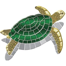 Turtle Poolmat Decorative Vinyl Mat Heavyweight Waterproof Outdoor Art
