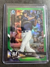 2018 Bowman Draft Chrome Joe Gray Green Refractor /99 BDC76 Brewers 1st