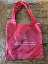 Reusable UW-Madison College of Engineering Shopping Bag Tote 15” Polyester Red