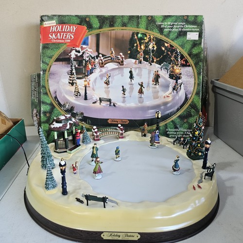 Mr Christmas Holiday Skaters 1996 animado musical escena de patinaje sobre hielo *Leer* - Imagen 1 de 18