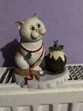 Comic Curious Cats Christmas Pudding Figure Jane Smith Border Fine Arts Boxed.