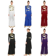 Women Worship Dance Costume 2-piece Liturgical Lyrical Dance Costume Dancewear