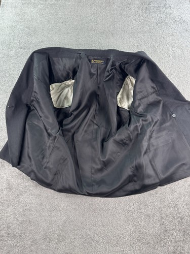 Vintage Brooks Brothers Anzug Sakko 46 R grau Wolle gestreift zweireihig USA - Bild 10 von 13