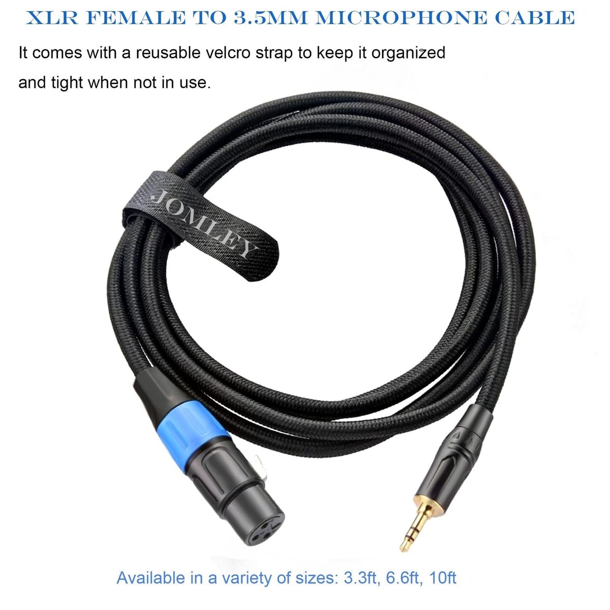 XLR to 3.5mm Cable, Unbalanced Female XLR to 1/8 inch Mini Stereo