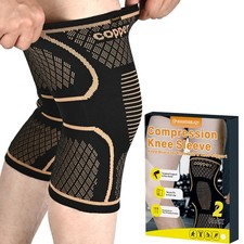 Knee Brace for Men and Women - Copper Sleeve Medium, Black Copper