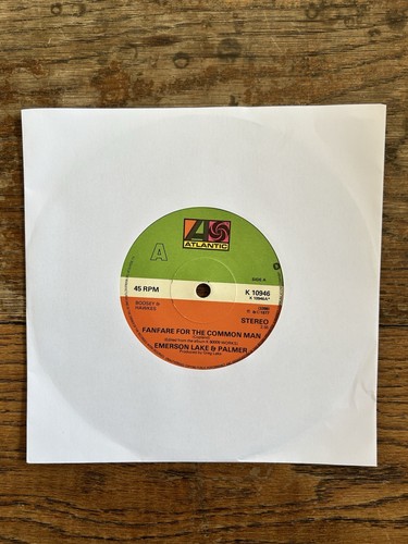 Emerson Lake & Palmer Fanfare For The Common Man Brain Salad 7" Vinyl 1977