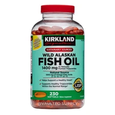 Kirkland Signature Wild Alaskan Fish Oil 1400mg 230 / 460 Softgels | 1 or 2 Pack