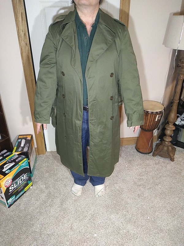 1953 OVERCOAT COTTON O.G. 107 w/ LINER + BELT Long Medium Korean War OG-107