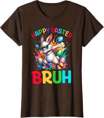 Bruh Easter Eggs Teens Bunny Cute Colors Present Ladies' Crewneck T-Shirt