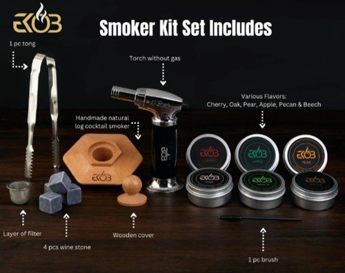 Ekob Cocktail Smoker Kit with Torch, Whiskey Smoker Kit, Old Fashioned Bourbo... - Picture 5 of 7