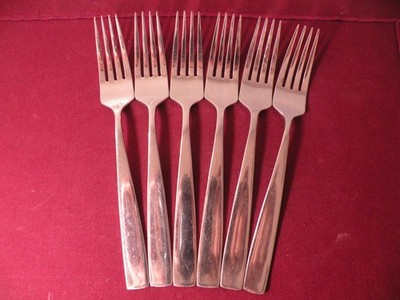 Set Of 6 Yamazaki Belgrove Dinner Forks Stainless Steel Flatware 8''
