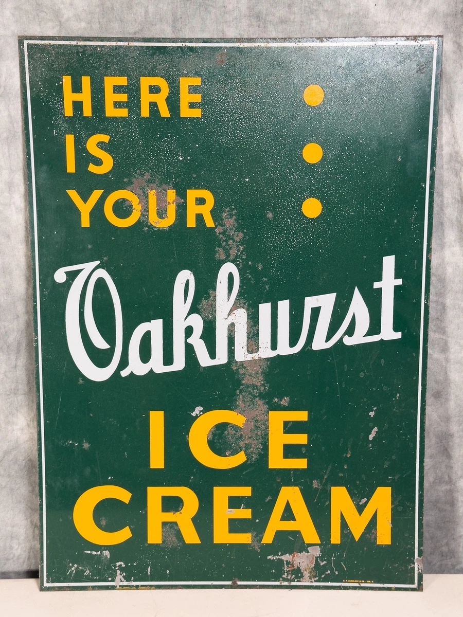 Vintage Ice Cream Sign In Original Advertising Signs (1930-1969