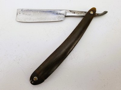 Antique Wade & Butcher 7/8'' Straight Razor Blade   Genuine Horn Scales   Salvage