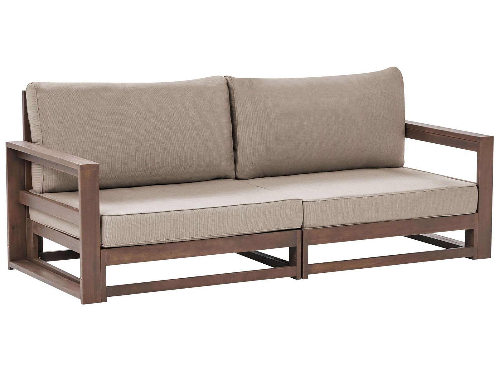 Set da giardino 2 posti in legno di acacia con cuscini tortora Timor II