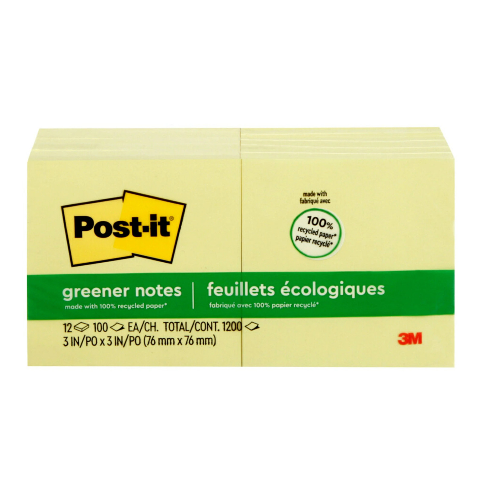 Bright Yellow Post-it Notes Pack of 12 - 654 Sticky Notes-image