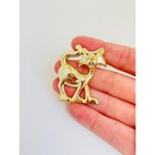 Vintage Bright Gold Walking Cat Brooch Pin Large Cartoon Animal Pet Lover Gift — photo 2