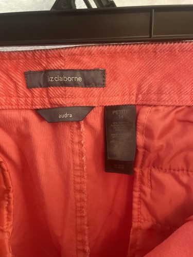 Liz Claiborne Audra Corduroy Pants Womens 14 Pink Bootcut Full Length Golf - Picture 2 of 4