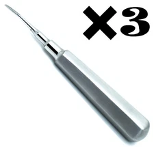 3× Elevator Professional Curved Tip 2mm Root Dental Extraction Pro Instruments