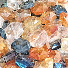 60pcs Beads Lot Crystal Glass Hexagon Jewelry Making Suncatchers Loose Free Ship